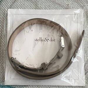 Stella & Dot Taupe Leather Belt